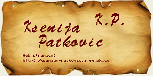 Ksenija Patković vizit kartica